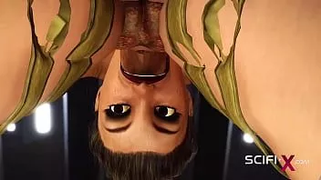 Afspelen Cyberjager neukt een sexy brunette hard in de scifi-gevangenis