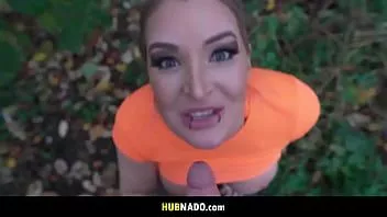 Play Alexxa vice sucks in public park then gets fucked in kitchen