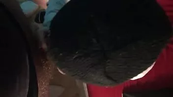Play 18 y/o small white girl eating dick with mask on